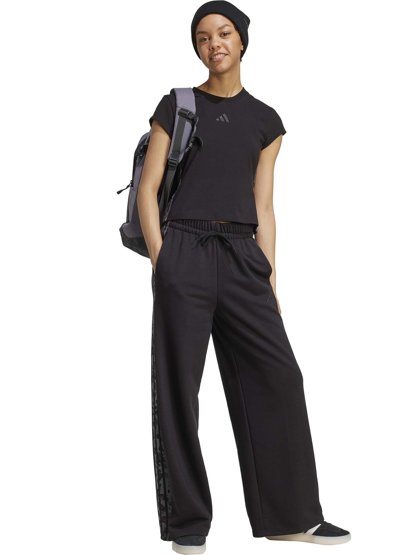 PANTALONE STAMPA ANIMALIER ADIDAS DA DONNA NERO