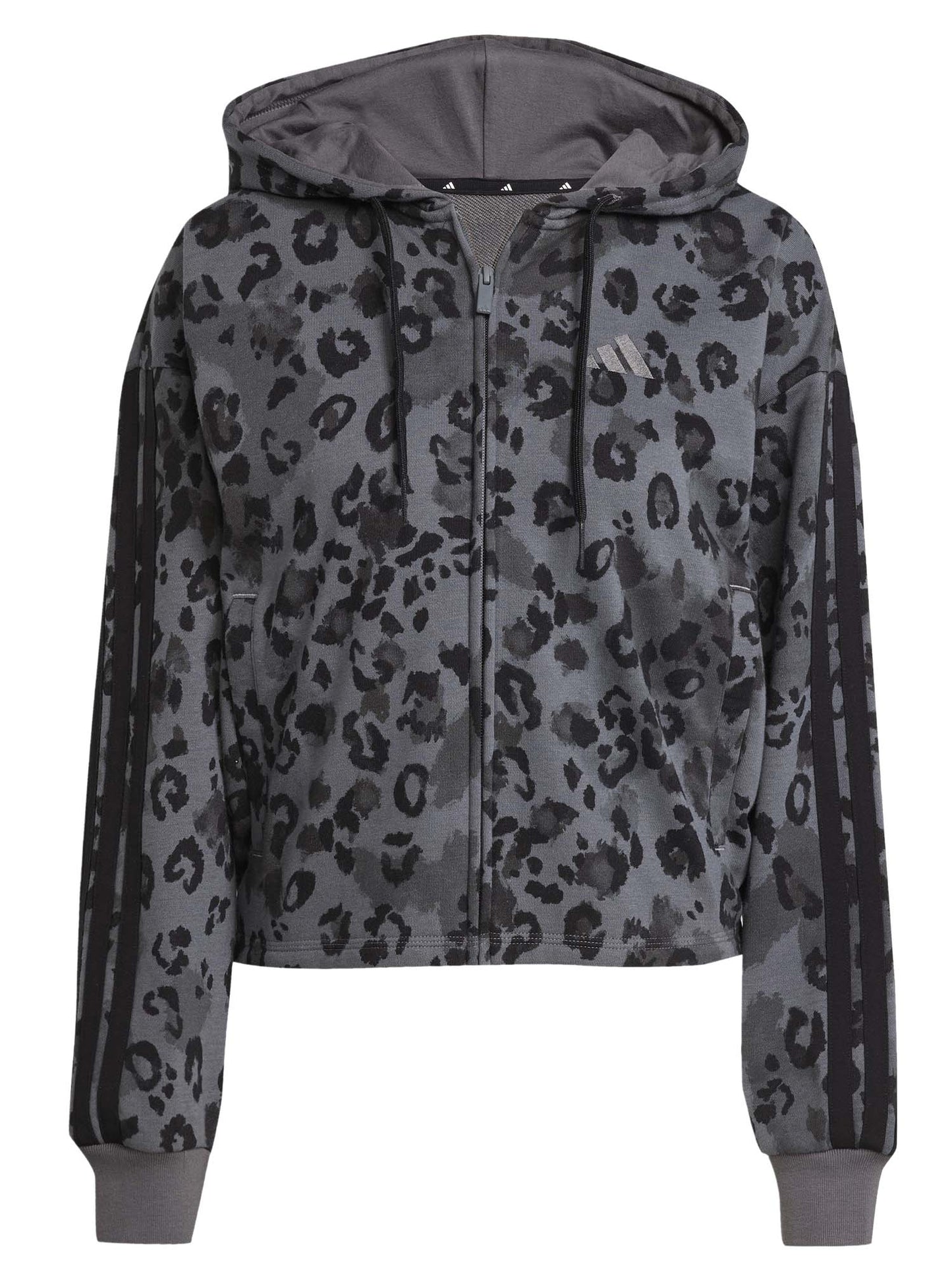 FELPA CON CAPPUCCIO E FULL ZIP ADIDAS DA DONNA MACULATO