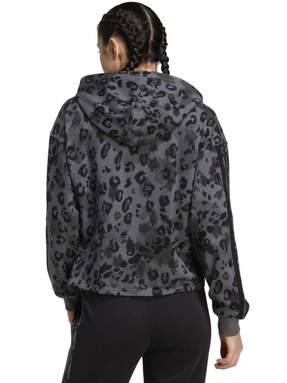 FELPA CON CAPPUCCIO E FULL ZIP ADIDAS DA DONNA MACULATO