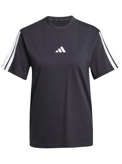 T-shirt Essentials 3-Stripes da donna in cotone nero