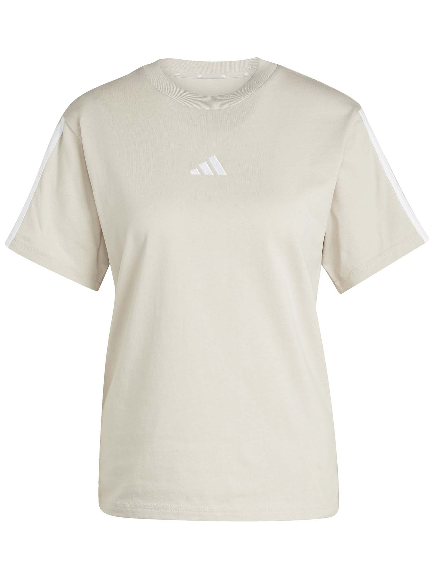 T-shirt girocollo Adidas beige da donna, casual e versatile