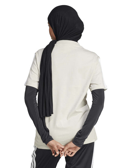 T-shirt girocollo Adidas beige da donna, casual e versatile