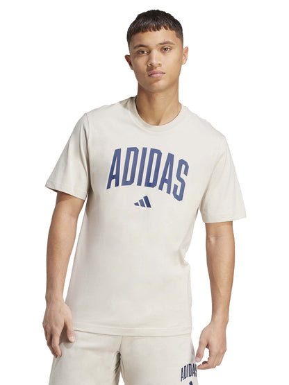 T-SHIRT COLLEGE ADIDAS UOMO SABBIA