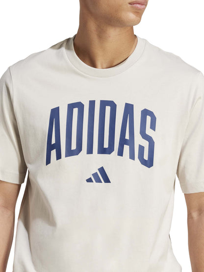 T-SHIRT COLLEGE ADIDAS UOMO SABBIA