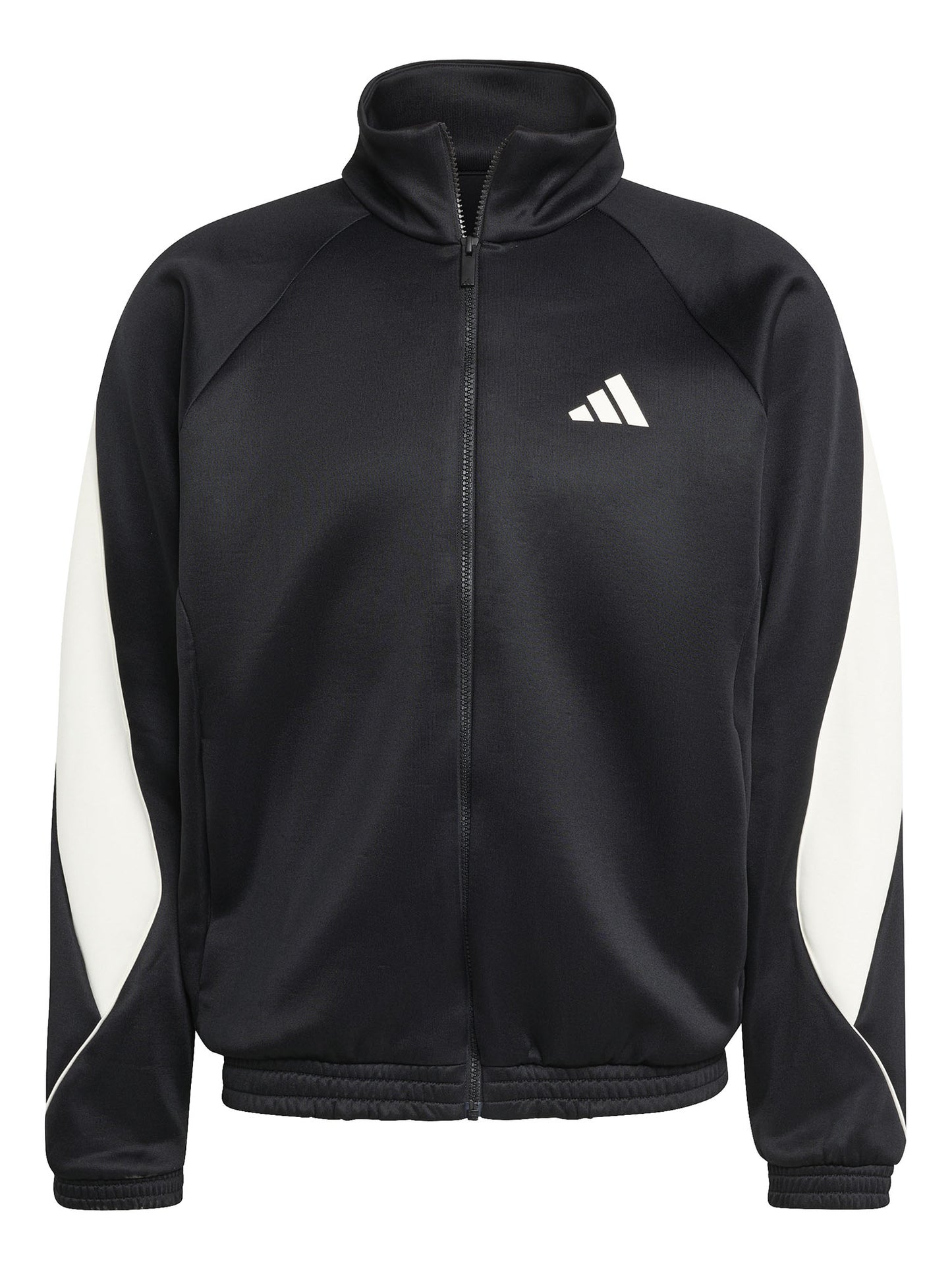 Felpa Adidas Stadium da uomo nera con zip e tasche frontali