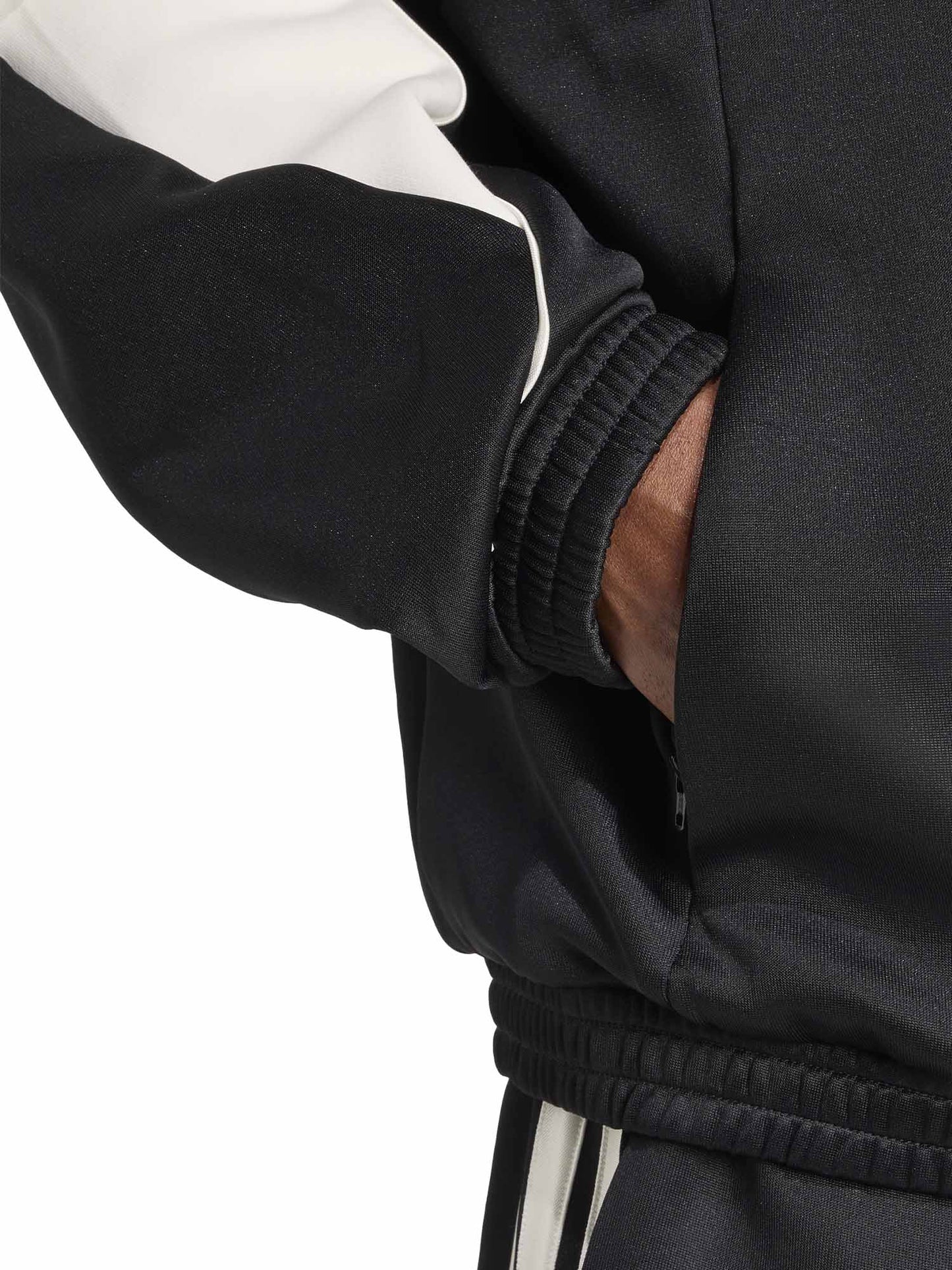 Felpa Adidas Stadium da uomo nera con zip e tasche frontali