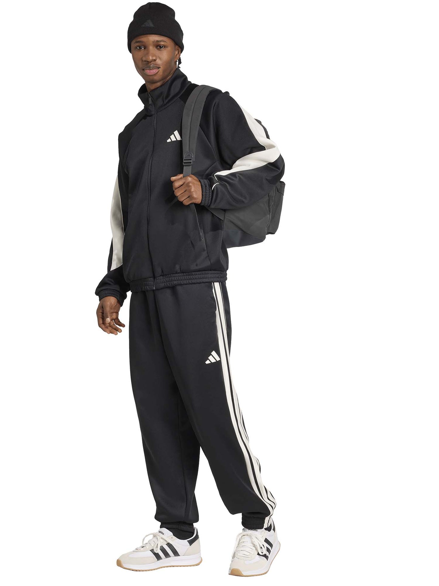 PANTALONE STADIUM ALLENAMENTO ADIDAS UOMO NERO BIANCO