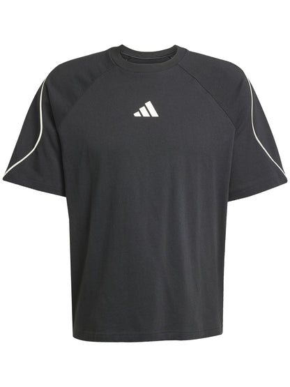 Adidas Stadium, t-shirt nera da uomo in cotone
