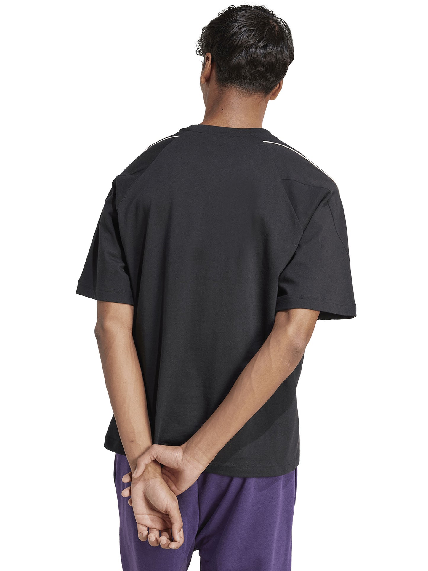 Adidas Stadium, t-shirt nera da uomo in cotone