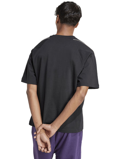 Adidas Stadium, t-shirt nera da uomo in cotone