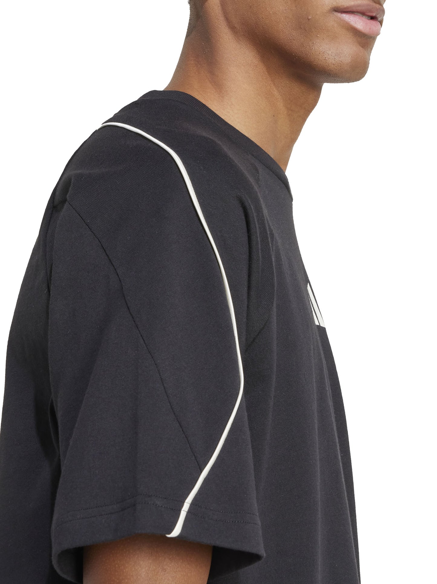 Adidas Stadium, t-shirt nera da uomo in cotone