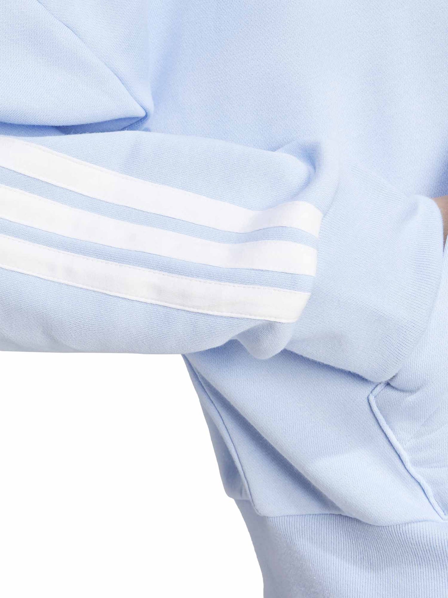 FELPA CON CAPPUCCIO CON MEZZA ZIP ADIDAS DONNA CELESTE