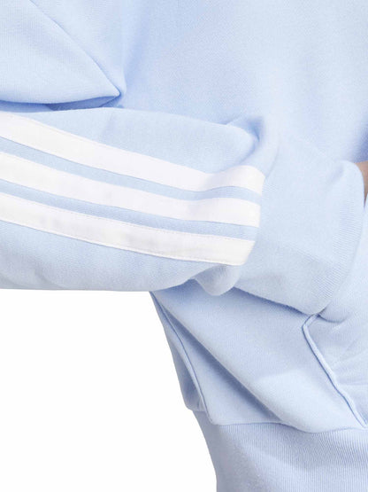 FELPA CON CAPPUCCIO CON MEZZA ZIP ADIDAS DONNA CELESTE