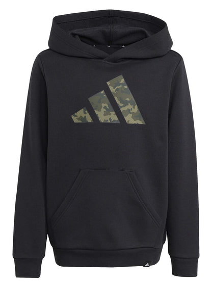 FELPA CON CAPPUCCIO CON GRAFICA MIMETICA ADIDAS BAMBINI NERO