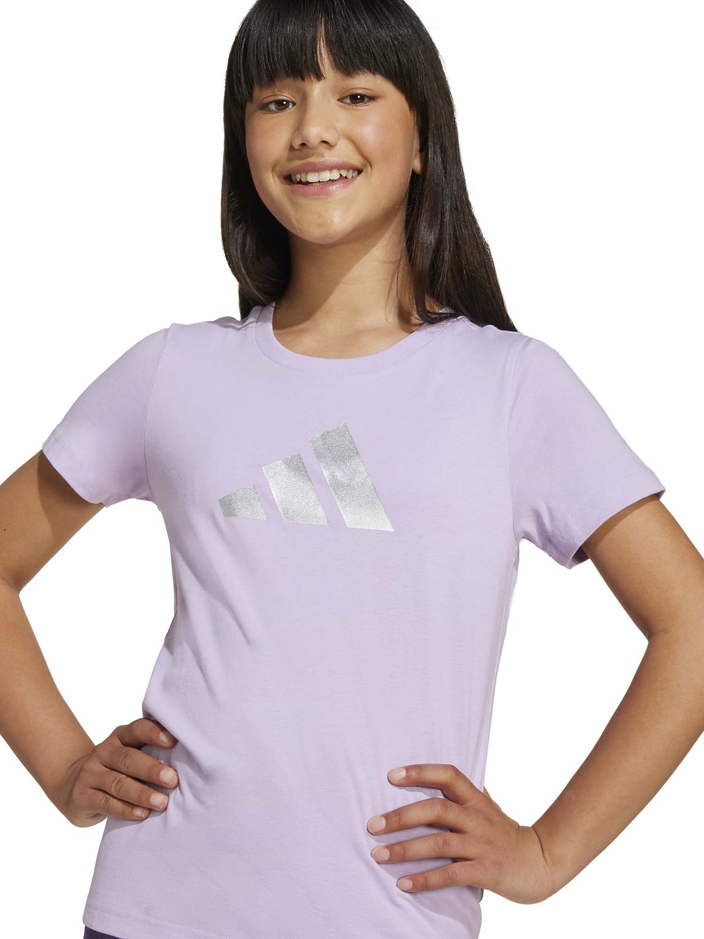 T-SHIRT GIROCOLLO ADIDAS DA BAMBINA LILLA