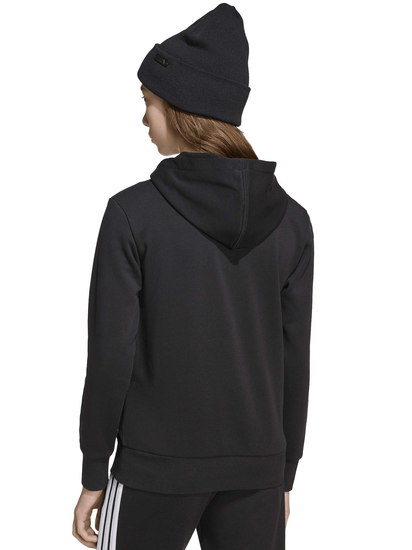 FELPA CON CAPPUCCIO GRAFICA GLAM ADIDAS BAMBINA NERO