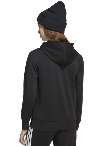 FELPA CON CAPPUCCIO GRAFICA GLAM ADIDAS BAMBINA NERO