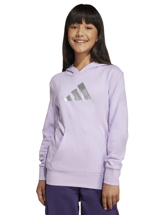 FELPA CON CAPPUCCIO ADIDAS DA BAMBINA LILLA