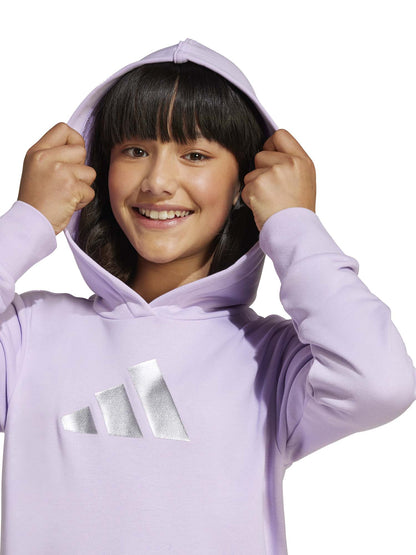 FELPA CON CAPPUCCIO ADIDAS DA BAMBINA LILLA