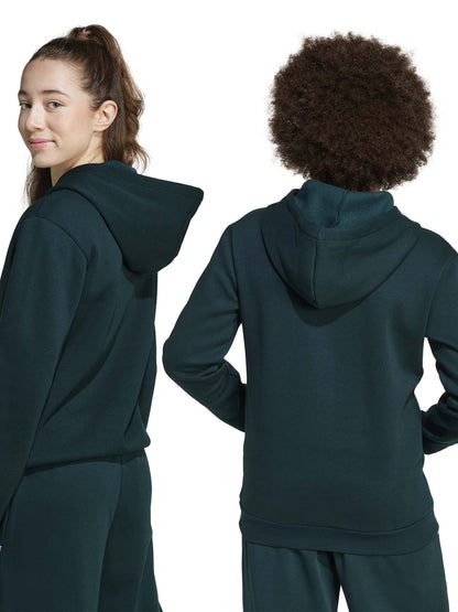 FELPA CON MAXI LOGO E CAPPUCCIO ADIDAS JUNIOR UNISEX VERDONE