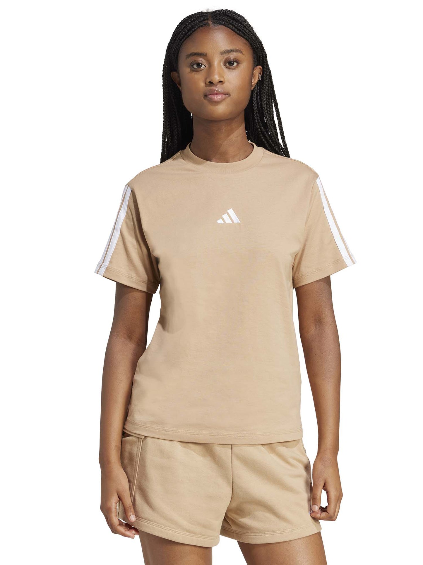 T-SHIRT BASIC 3 STRIPES ADIDAS DA DONNA NOCCIOLA