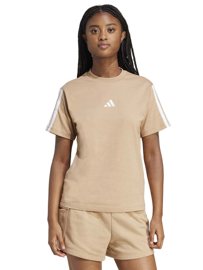 T-SHIRT BASIC 3 STRIPES ADIDAS DA DONNA NOCCIOLA