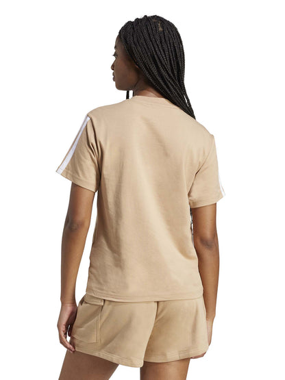 T-SHIRT BASIC 3 STRIPES ADIDAS DA DONNA NOCCIOLA