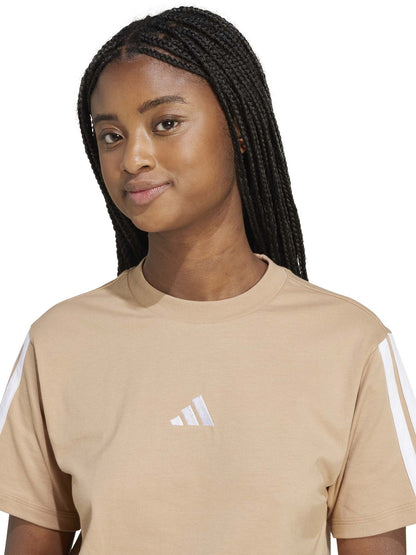 T-SHIRT BASIC 3 STRIPES ADIDAS DA DONNA NOCCIOLA