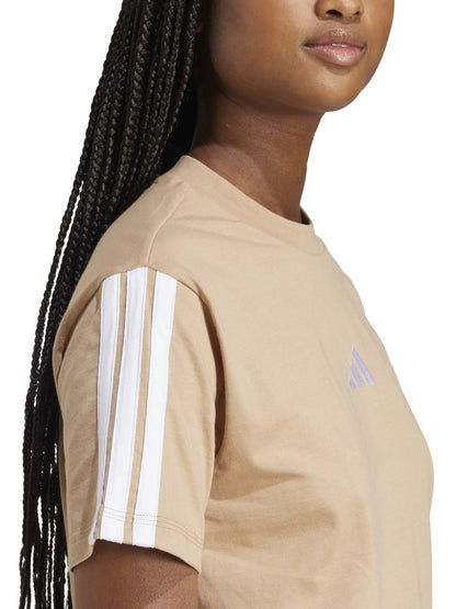 T-SHIRT BASIC 3 STRIPES ADIDAS DA DONNA NOCCIOLA