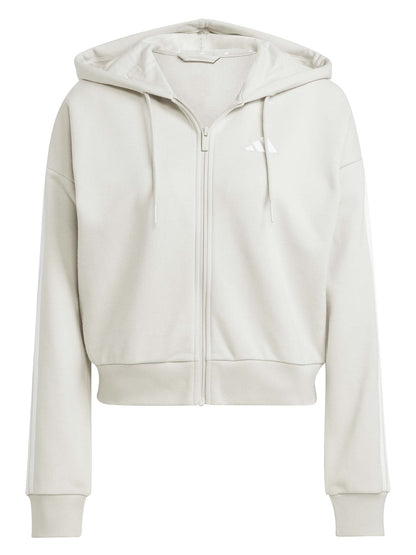 Felpa Essentials 3-Stripes con cappuccio da donna panna