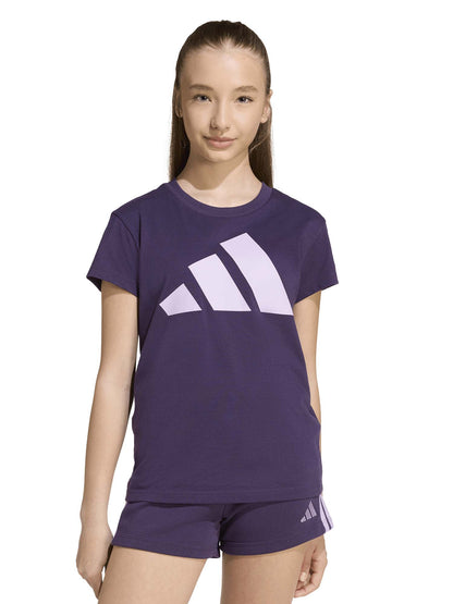 T-SHIRT MANICA CORTA CON LOGO ADIDAS DA BAMBINA VIOLA