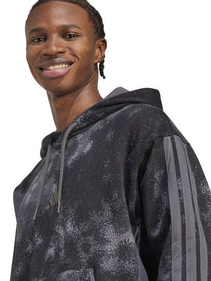 FELPA CON CAPPUCCIO AOP COLOURBLOCK ADIDAS DA UOMO NERO