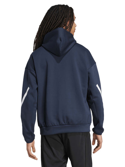 FELPA CON CAPPUCCIO HOODIE Z.N.E.ADIDAS UOMO BLU
