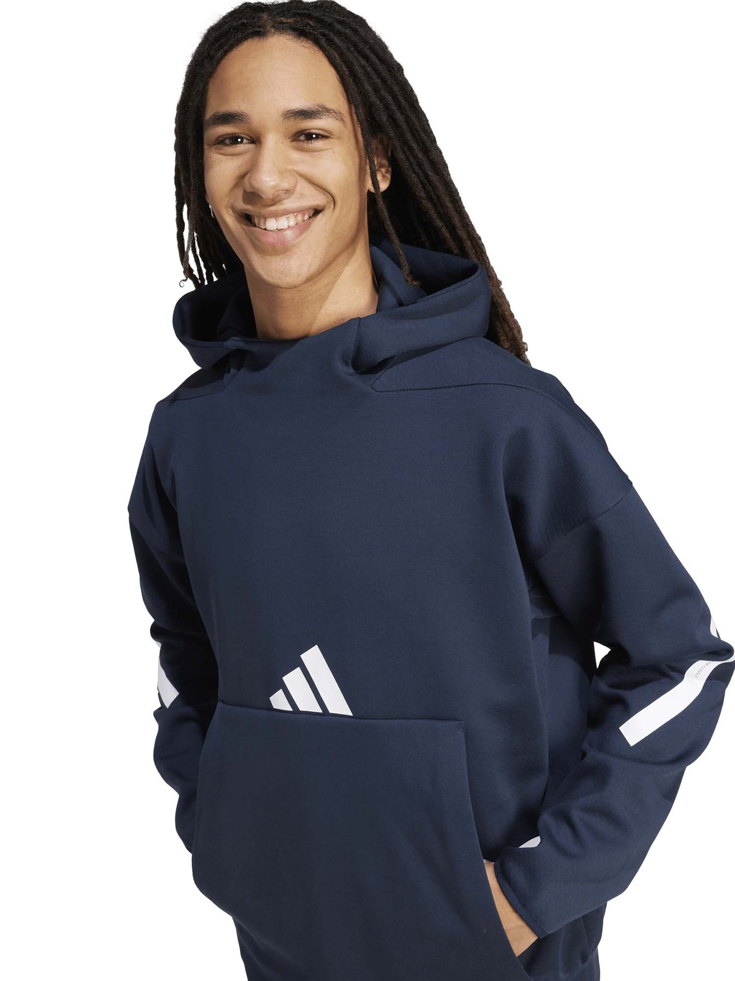 FELPA CON CAPPUCCIO HOODIE Z.N.E.ADIDAS UOMO BLU
