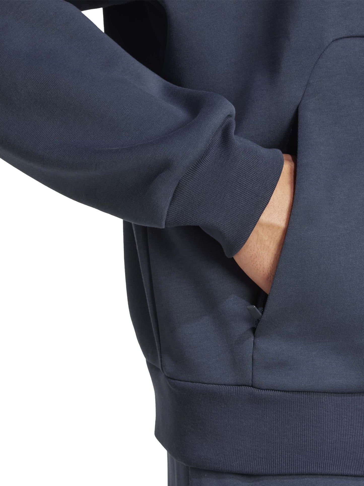 FELPA FULL ZIP E CAPPUCCIO ADIDAS DA UOMO BLU NOTTE