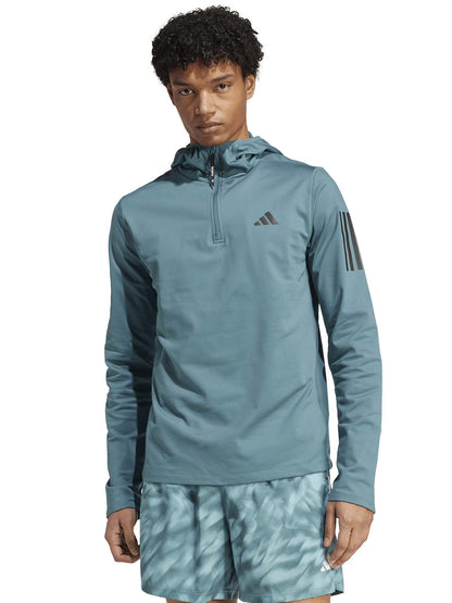 MAGLIA RUNNING CON CAPPUCCIO ADIDAS DA UOMO VERDE