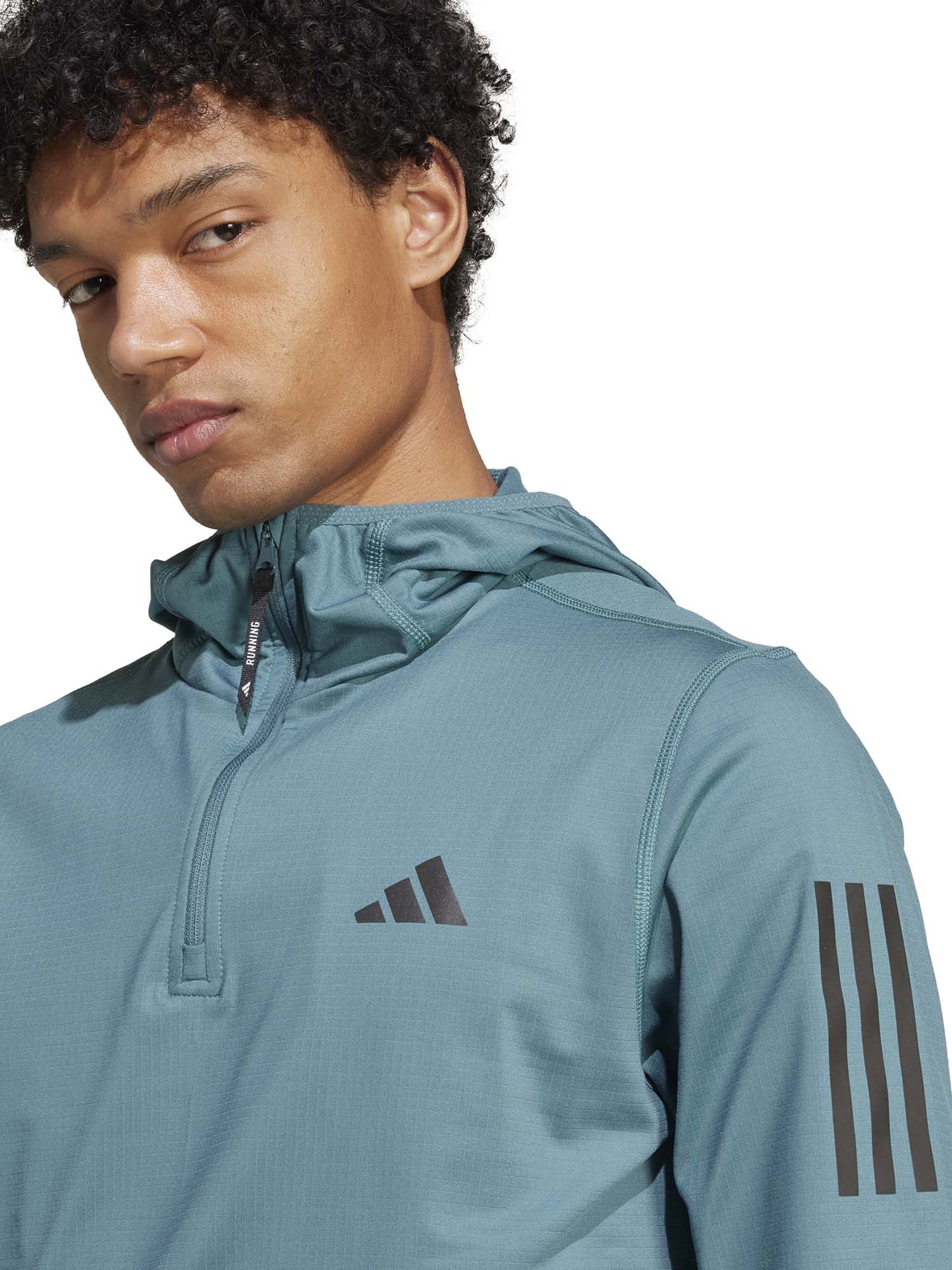 MAGLIA RUNNING CON CAPPUCCIO ADIDAS DA UOMO VERDE