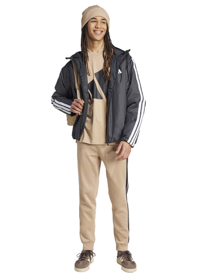 PANTALONE TUTA ESSENTIALS 3-STRIPES FLEECE ADIDAS DA UOMO NOCCIOLA