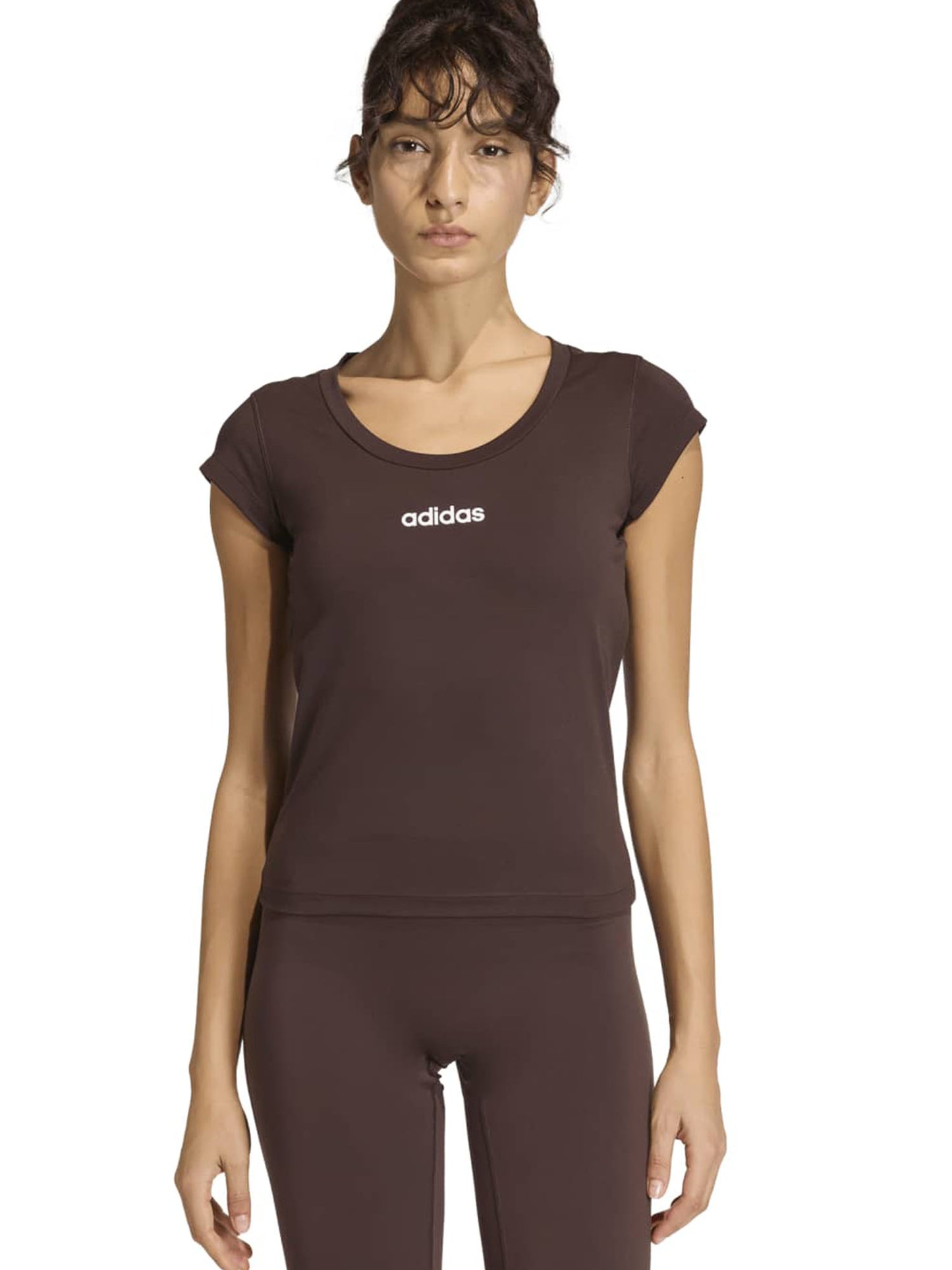 Adidas Hyperglam Baby Tee, t-shirt da donna marrone