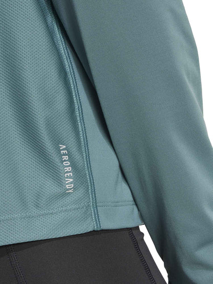 MAGLIA TECNICA CON 1/2 ZIP ADIDAS DA DONNA VERDE