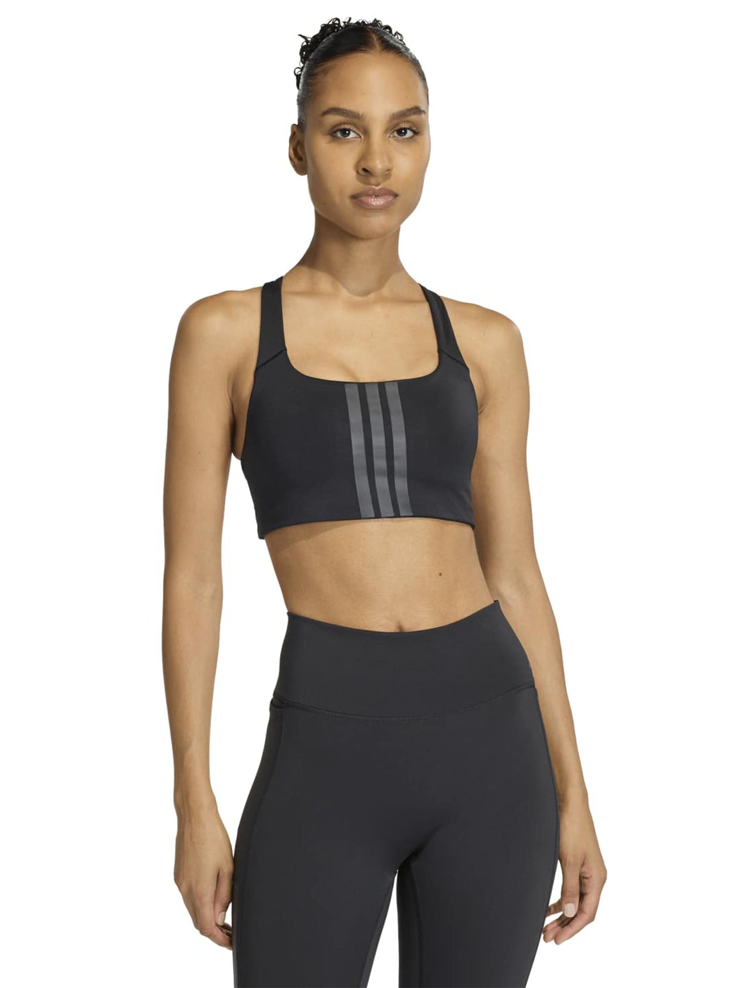 Adidas Optime Workout 3-Stripes, reggiseno sportivo da donna nero