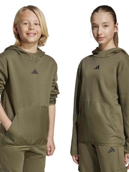 Adidas Utility Pack Fleece Hoodie, felpa Unisex bambino verde