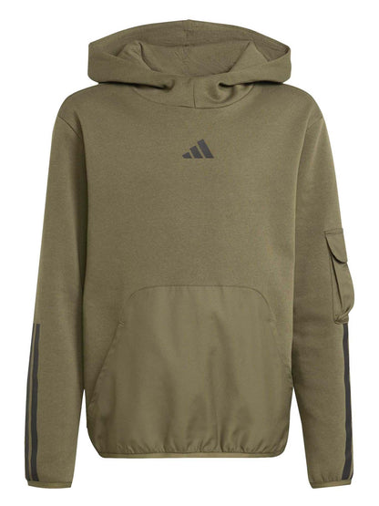 Adidas Utility Pack Fleece Hoodie, felpa Unisex bambino verde