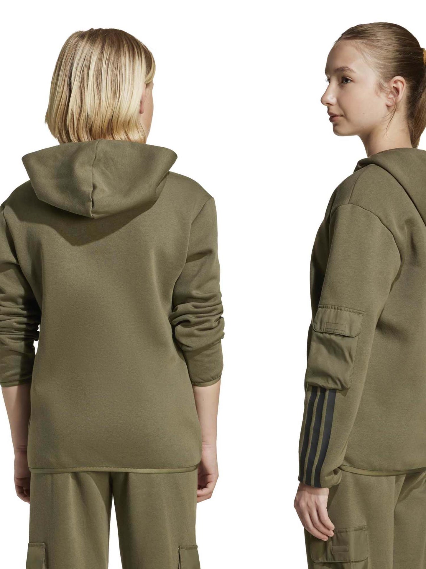 Adidas Utility Pack Fleece Hoodie, felpa Unisex bambino verde