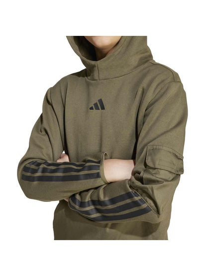 Adidas Utility Pack Fleece Hoodie, felpa Unisex bambino verde
