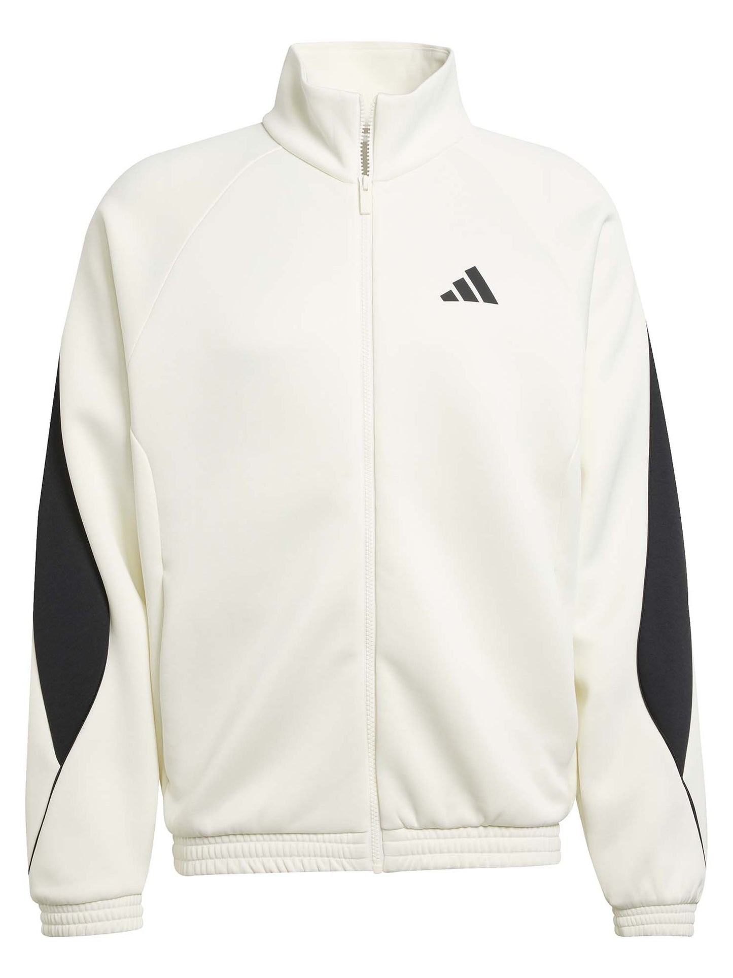 Felpa bianca Adidas Stadium con zip e tasche da uomo