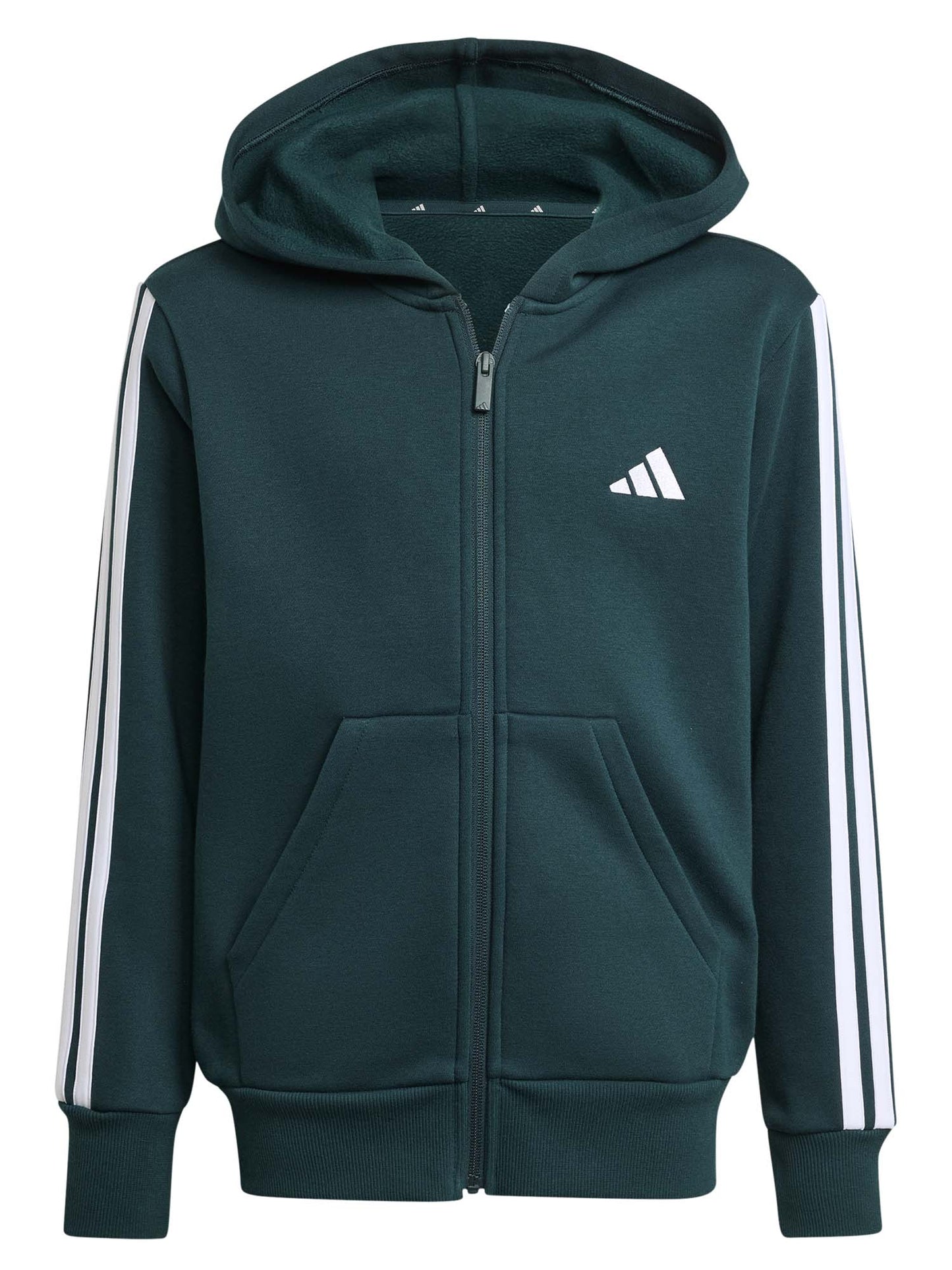 FELPA CON CAPPUCCIO E ZIP ADIDAS BAMBINI VERDONE