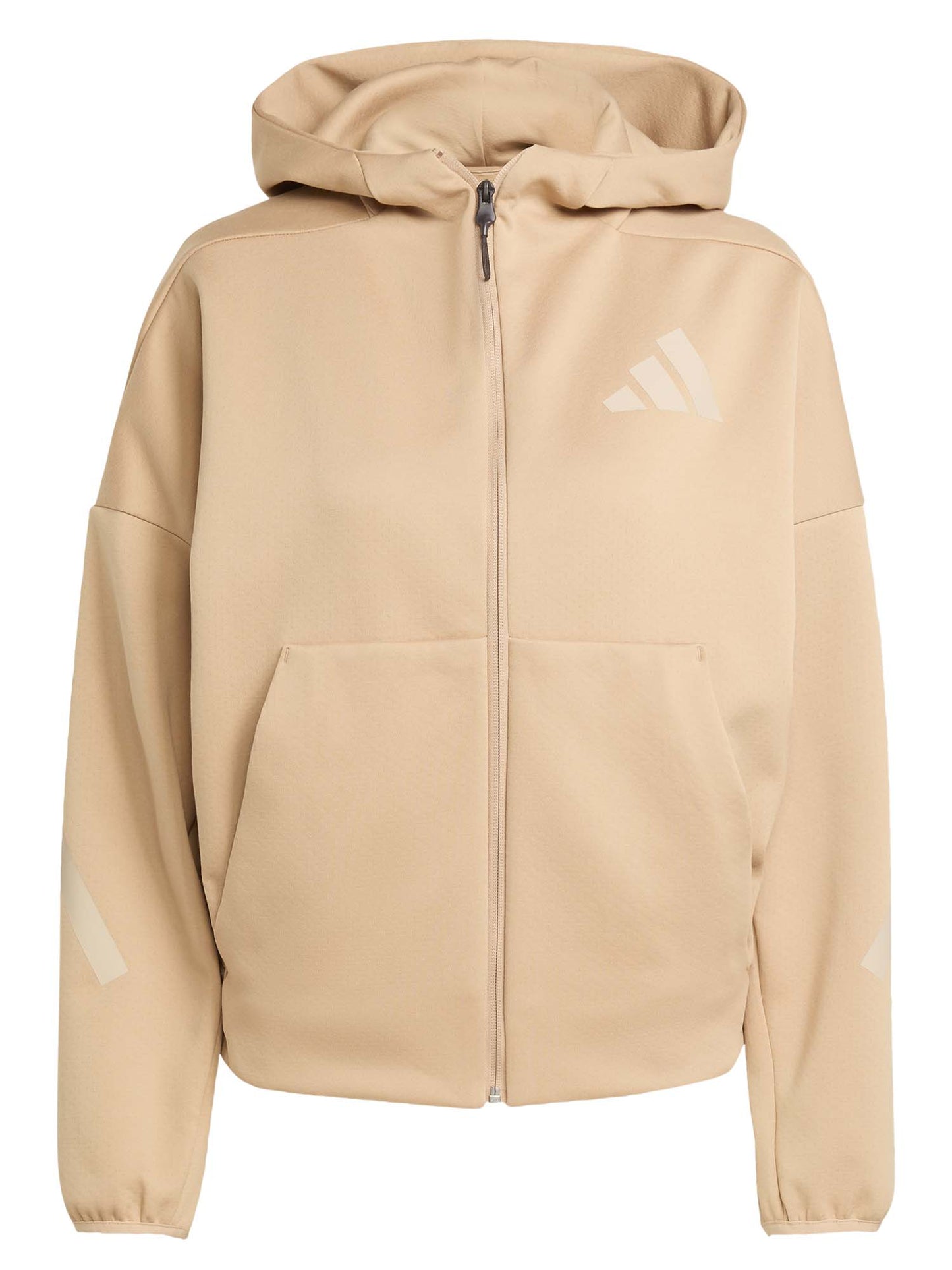FELPA CON CAPPUCCIO E FULL ZIP Z.N.E. ADIDAS DA DONNA NOCCIOLA