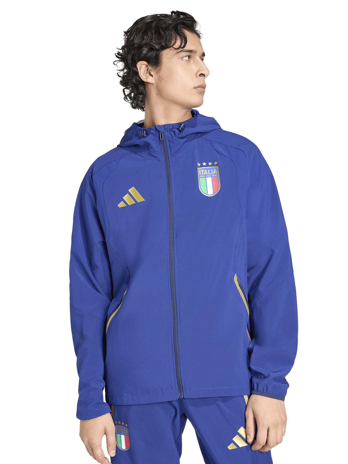 FELPA ITALIA TIRO TRAVEL FULL ZIP ADIDAS DA UOMO BLU