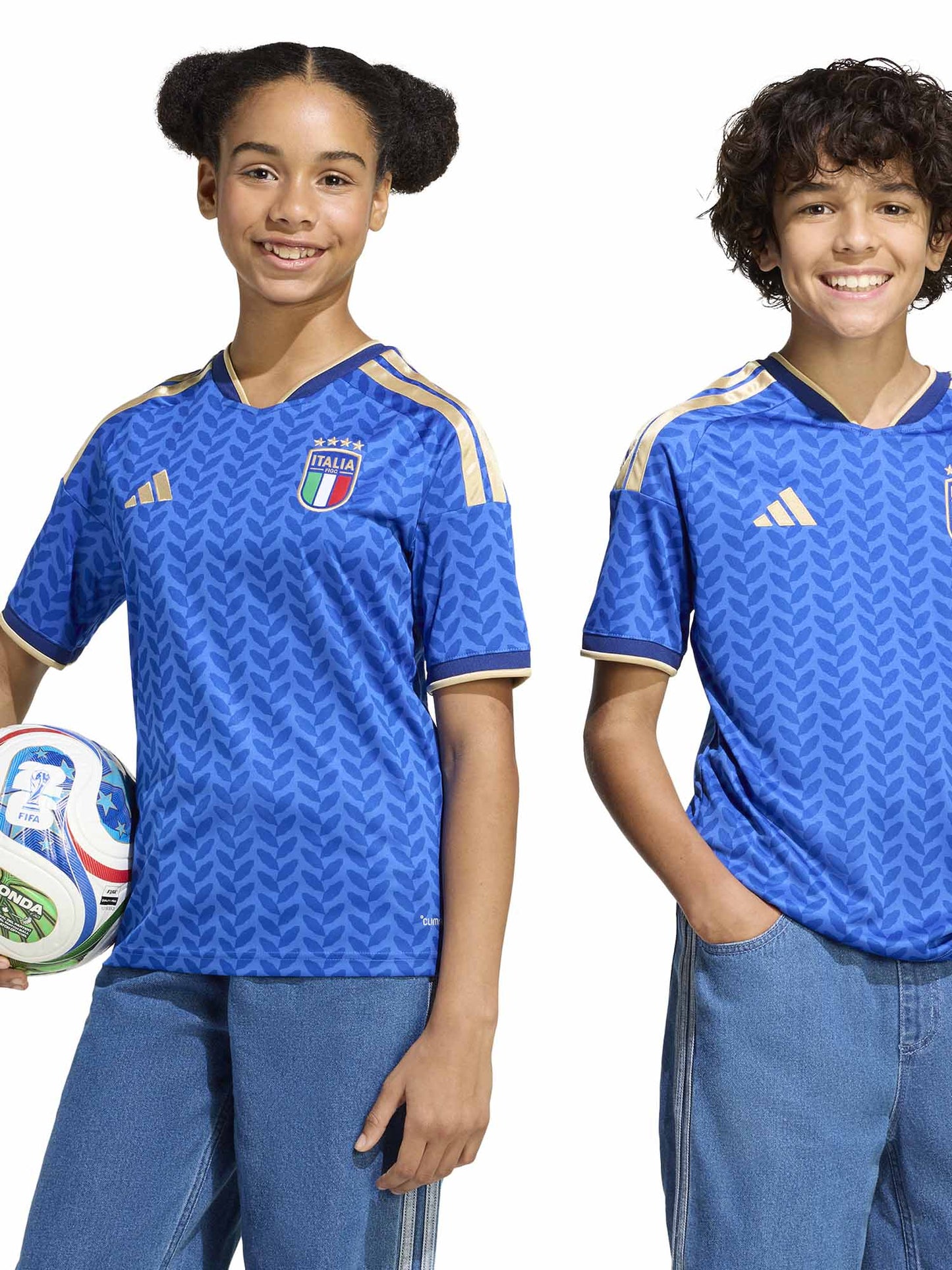 Maglia calcio Adidas Italia Home 26 azzurra per bimbo/a